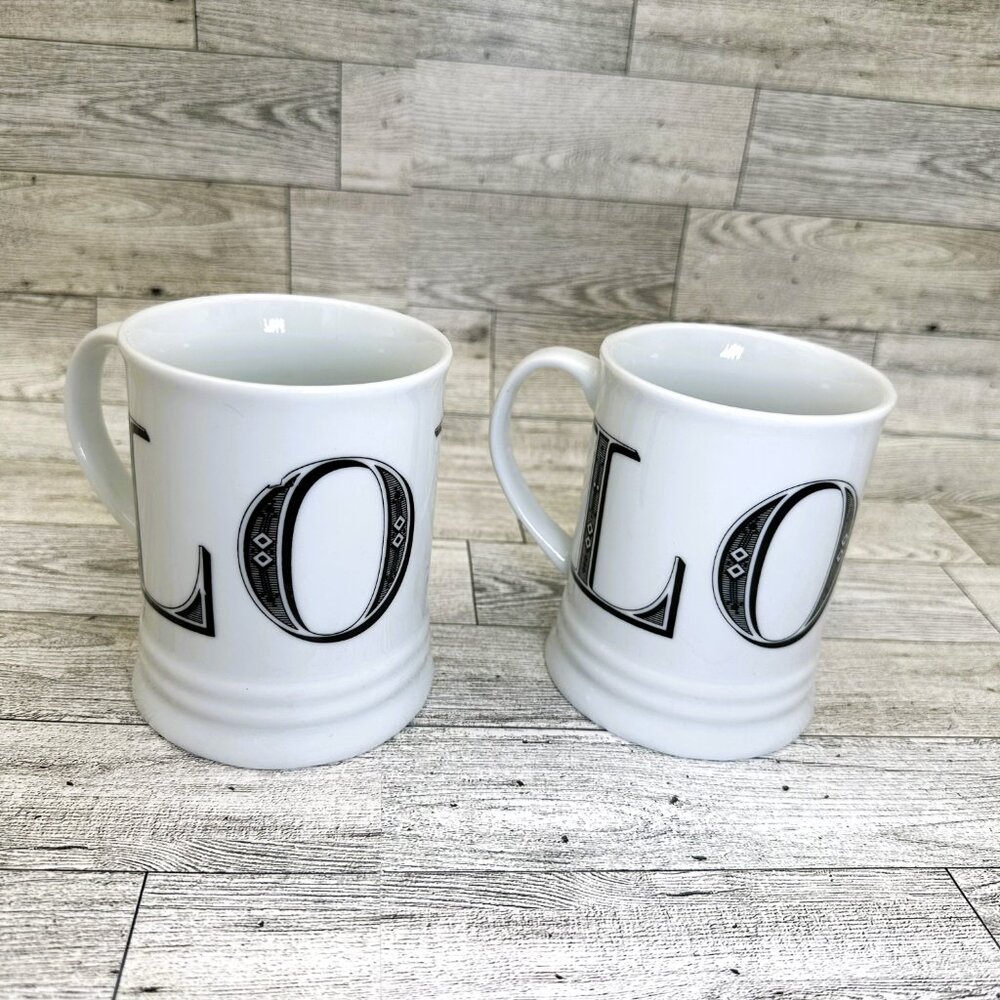 Fringe Studio LOVE 12 Oz. Ceramic Coffee/Tea Mugs, Set of 2